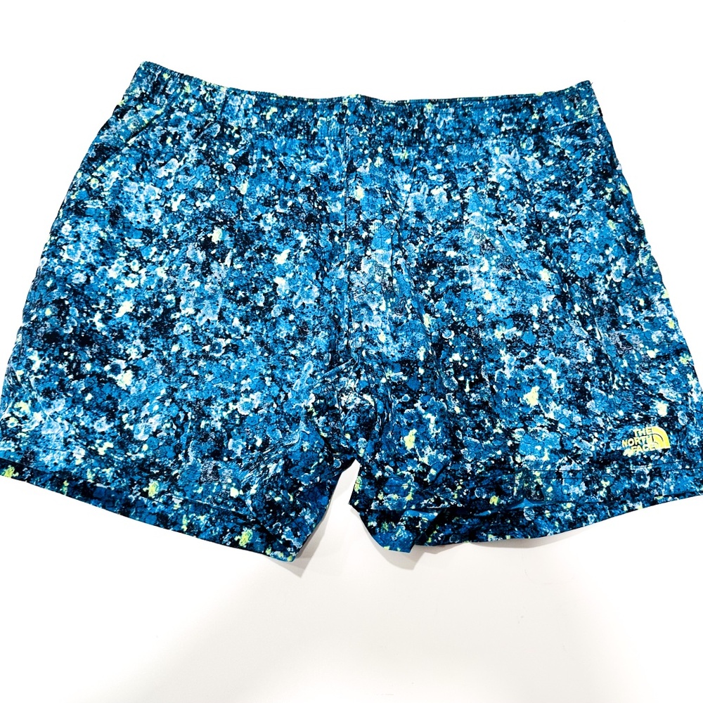 The North Face Blue Black Swim Shorts Men's XL Elastic waist Drawstring